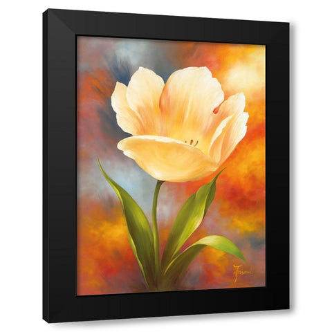 GOLDEN TULIP Black Modern Wood Framed Art Print by Fasani