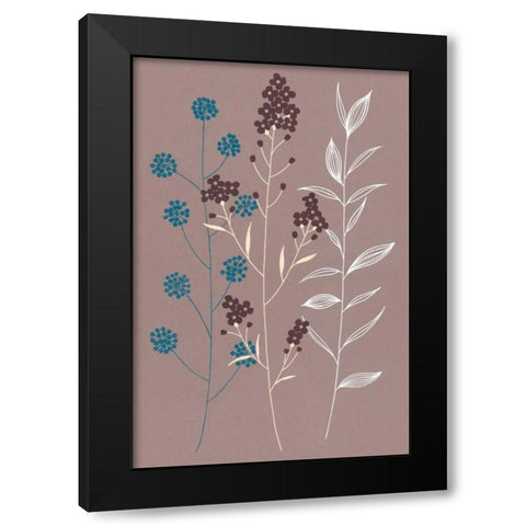 Shiny Blue II Black Modern Wood Framed Art Print with Double Matting by Design Show