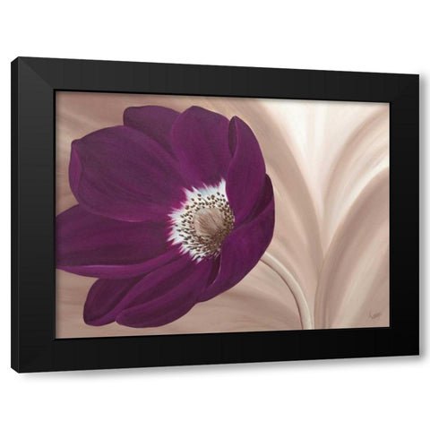 Velvet Anemone Black Modern Wood Framed Art Print with Double Matting by Lake, Kaye