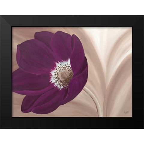 Velvet Anemone Black Modern Wood Framed Art Print by Lake, Kaye