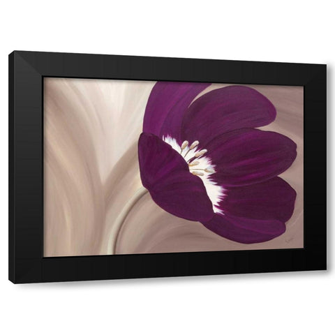 Velvet Poppy Black Modern Wood Framed Art Print by Lake, Kaye