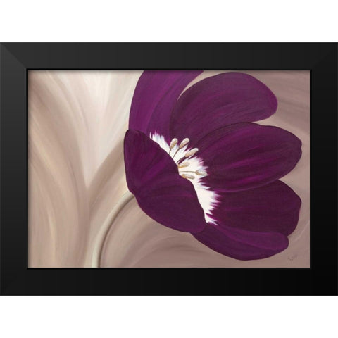 Velvet Poppy Black Modern Wood Framed Art Print by Lake, Kaye