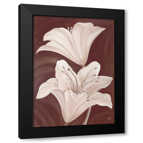 Chocolate Lillies Black Modern Wood Framed Art Print with Double Matting by Lake, Kaye