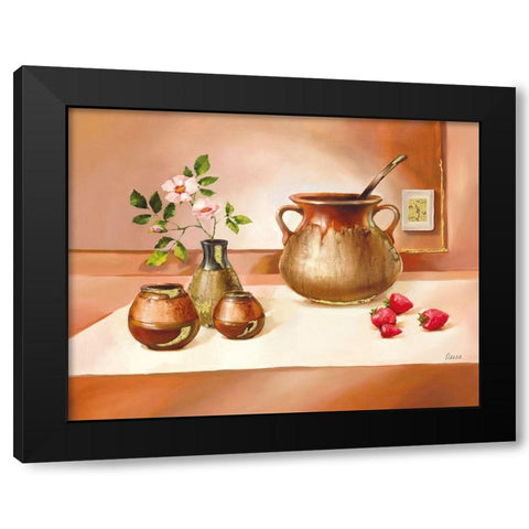 SORRENTO Black Modern Wood Framed Art Print with Double Matting by Olga