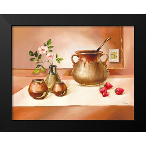 SORRENTO Black Modern Wood Framed Art Print by Olga