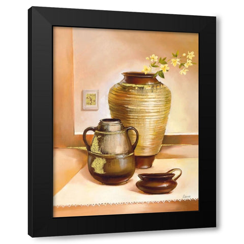 TRIESTE Black Modern Wood Framed Art Print by Olga