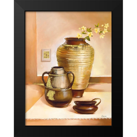 TRIESTE Black Modern Wood Framed Art Print by Olga