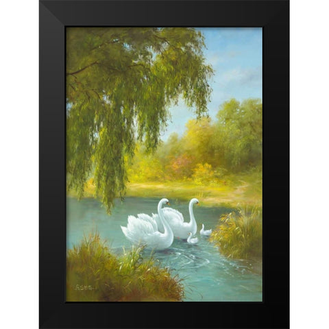 White Symphony I Black Modern Wood Framed Art Print by Smith, B.