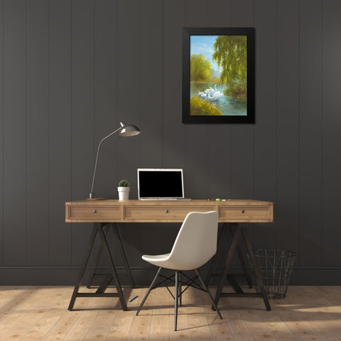 White Symphony II Black Modern Wood Framed Art Print by Smith, B.
