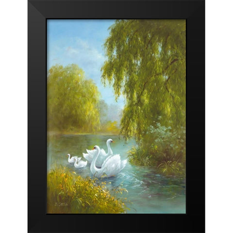 White Symphony II Black Modern Wood Framed Art Print by Smith, B.