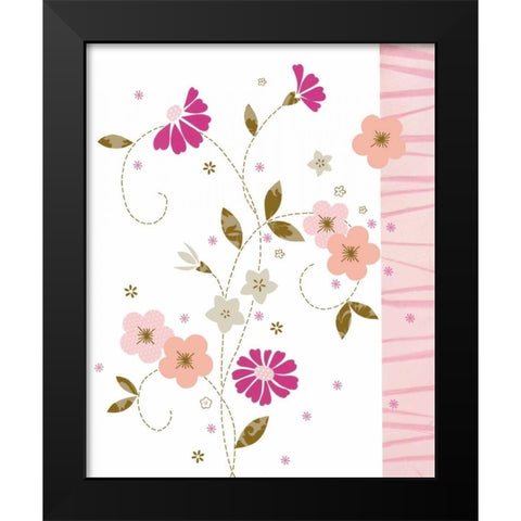 Pretty In Pink II Black Modern Wood Framed Art Print by Design Show