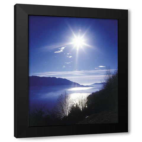IDYLLIC LAKE I Black Modern Wood Framed Art Print with Double Matting by Weissing, Gerd