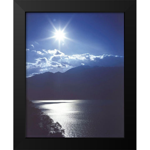 IDYLLIC LAKE II Black Modern Wood Framed Art Print by Weissing, Gerd