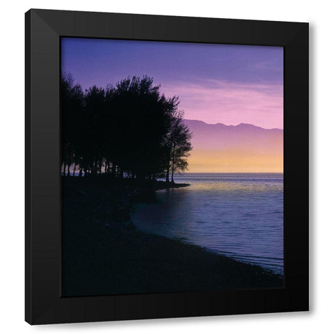 IDYLLIC LAKE IV Black Modern Wood Framed Art Print with Double Matting by Weissing, Gerd