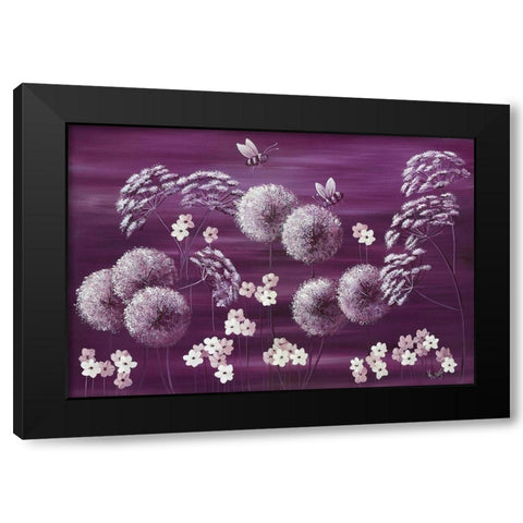 MIDNIGHT MEADOW Black Modern Wood Framed Art Print by Lake, Kaye