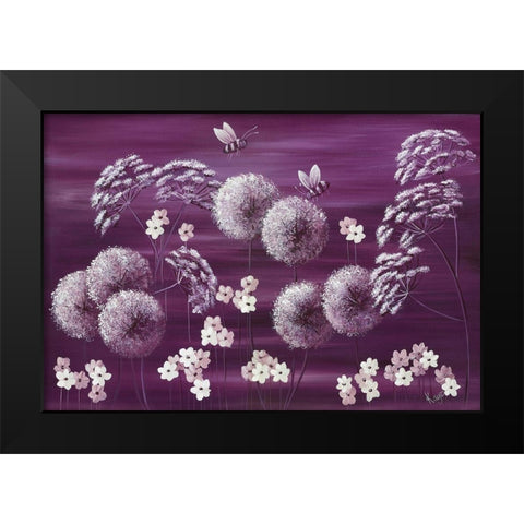 MIDNIGHT MEADOW Black Modern Wood Framed Art Print by Lake, Kaye