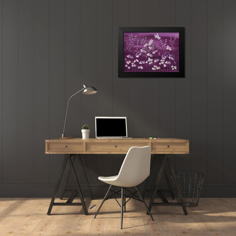 MOONLIT MEADOW Black Modern Wood Framed Art Print by Lake, Kaye