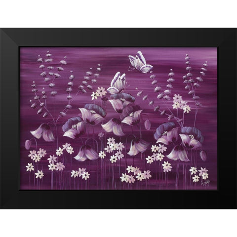 MOONLIT MEADOW Black Modern Wood Framed Art Print by Lake, Kaye