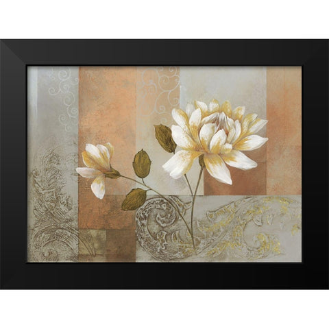 Opulent Bloom Black Modern Wood Framed Art Print by Verbeek-Van Den Broek