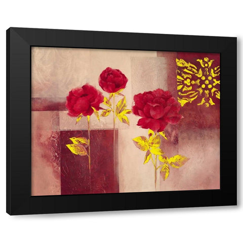 Red Essence Black Modern Wood Framed Art Print by Verbeek-Van Den Broek