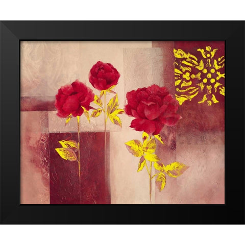 Red Essence Black Modern Wood Framed Art Print by Verbeek-Van Den Broek