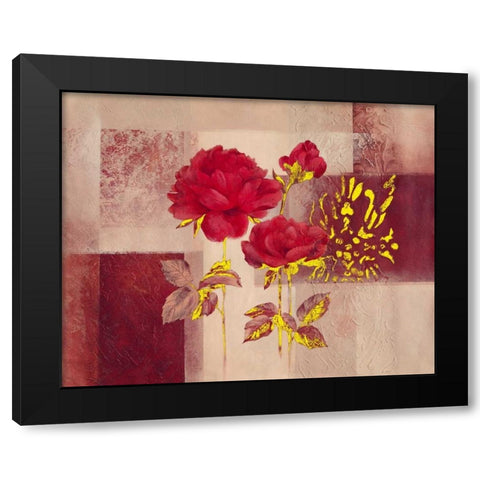 Red Impression Black Modern Wood Framed Art Print by Verbeek-Van Den Broek
