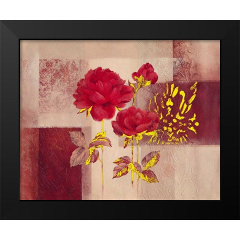 Red Impression Black Modern Wood Framed Art Print by Verbeek-Van Den Broek