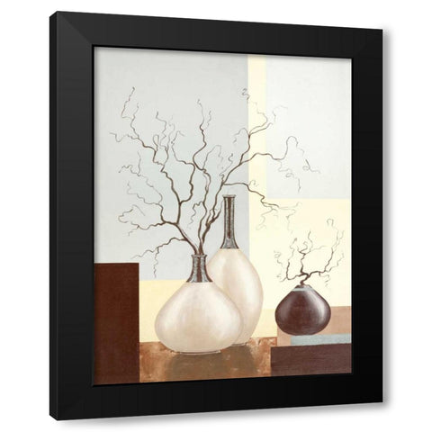 Medley In Brown II Black Modern Wood Framed Art Print with Double Matting by Sedalia, David