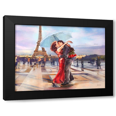 French Kiss Black Modern Wood Framed Art Print with Double Matting by Tarin, Michael