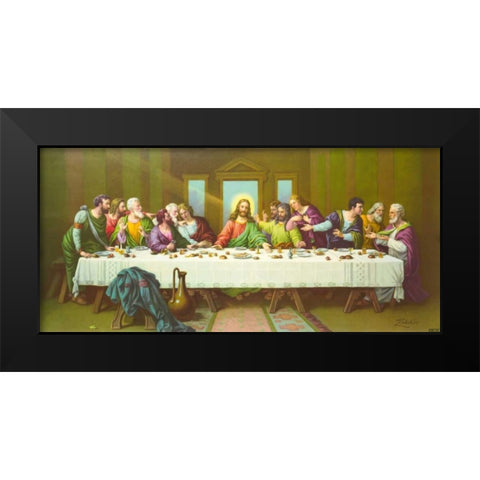 Hl. Abendmahl Black Modern Wood Framed Art Print by Zabateri