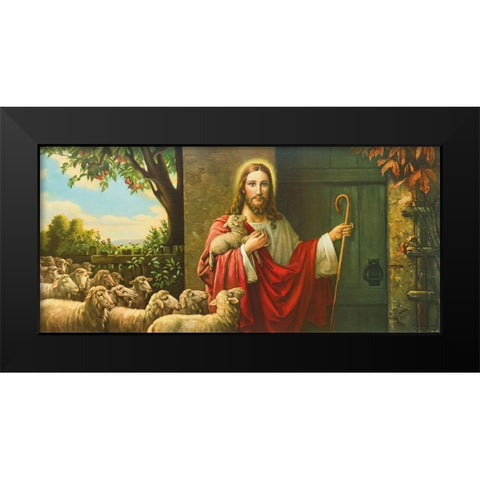 EINE HERDE UND EIN HIRTE Black Modern Wood Framed Art Print by Giovanni