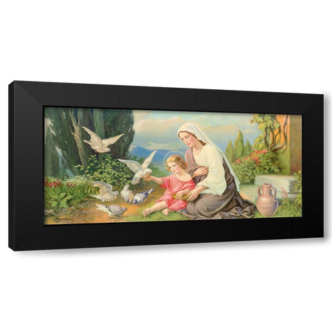 TAUBEN-MADONNA Black Modern Wood Framed Art Print by Giovanni