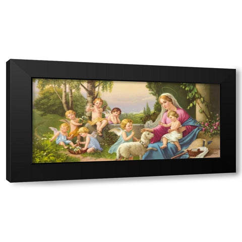 Angel Madonna I Black Modern Wood Framed Art Print with Double Matting by Giovanni