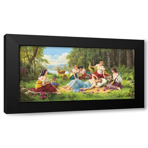 EARLY MORNING SONG Black Modern Wood Framed Art Print with Double Matting by Zabateri