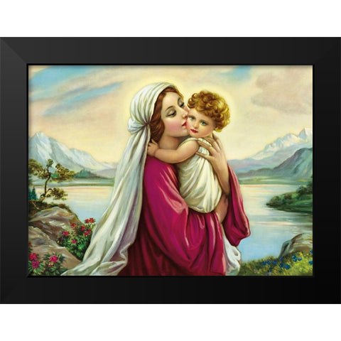 BERGSEE-MADONNA Black Modern Wood Framed Art Print by Giovanni
