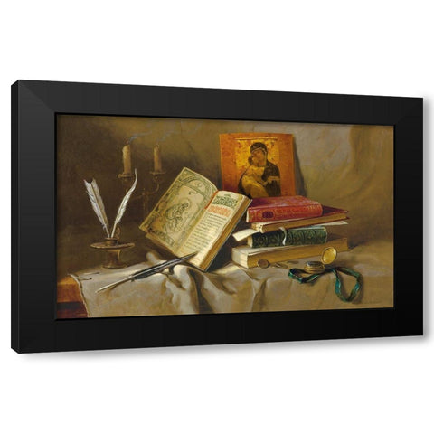 OLD BOOKS I Black Modern Wood Framed Art Print by Belkovskij, Igor