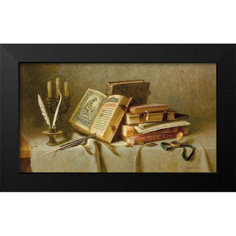OLD BOOKS II Black Modern Wood Framed Art Print by Belkovskij, Igor