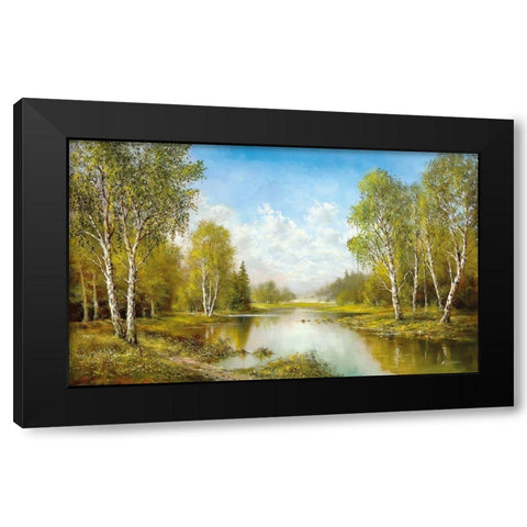 SPRINGTIME MORNING Black Modern Wood Framed Art Print by Glassl, Helmut