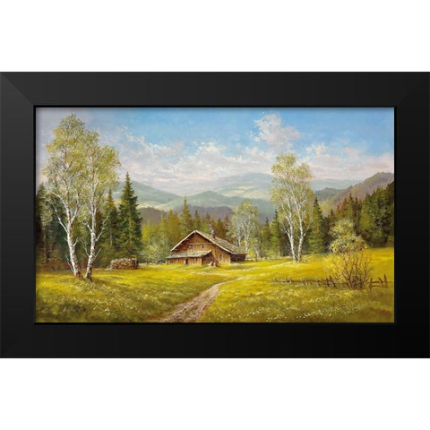 SUMMER SHADOWS Black Modern Wood Framed Art Print by Glassl, Helmut