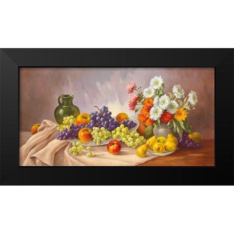 FRUIT Still-Life Black Modern Wood Framed Art Print by Krueger, E.
