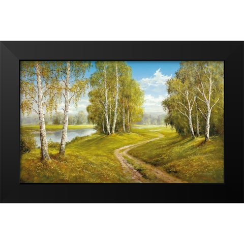 ROMANTIC PATHWAY Black Modern Wood Framed Art Print by Glassl, Helmut
