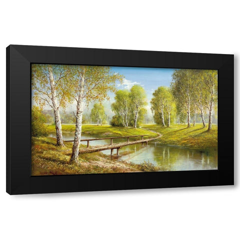 BRIDGE INTO PARADISE Black Modern Wood Framed Art Print by Glassl, Helmut