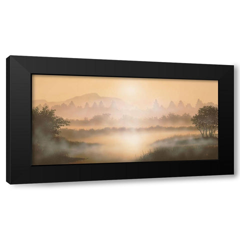 MISTY WATERS Black Modern Wood Framed Art Print with Double Matting by Walsh, Peter