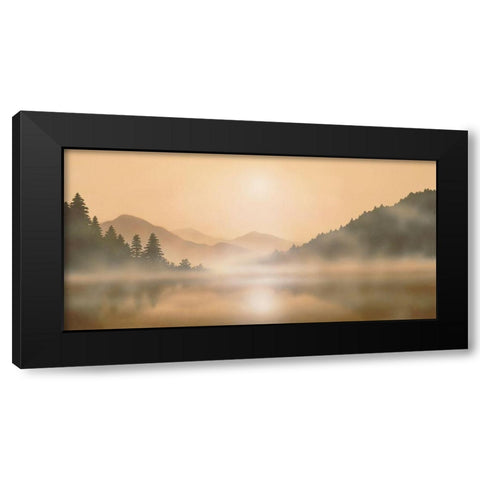 MOUNTAIN MIST Black Modern Wood Framed Art Print with Double Matting by Walsh, Peter