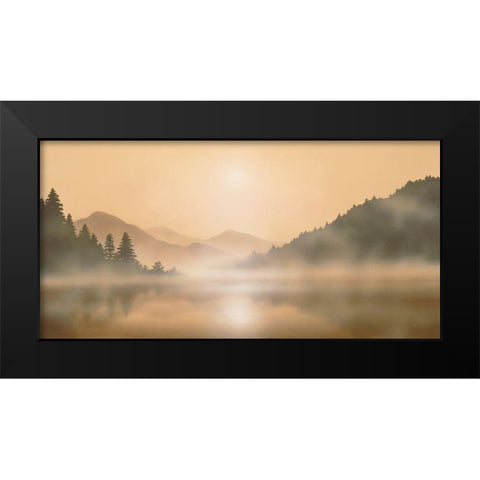 MOUNTAIN MIST Black Modern Wood Framed Art Print by Walsh, Peter