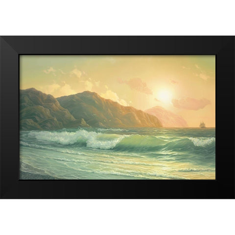 HIGH TIDE Black Modern Wood Framed Art Print by Slava