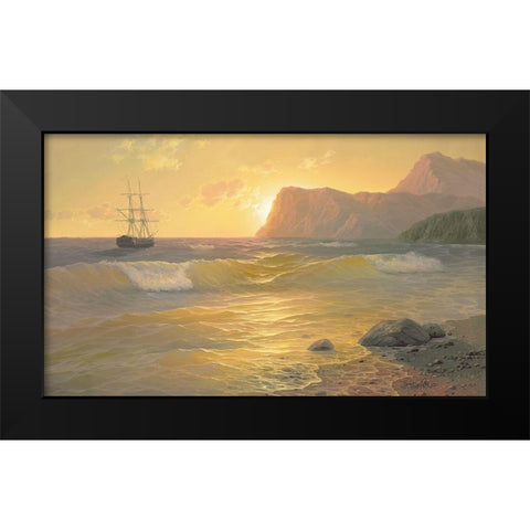 BEAUTIFUL KRIM Black Modern Wood Framed Art Print by Slava