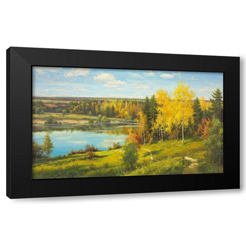 OVERLOOKING THE SEA Black Modern Wood Framed Art Print by Priscepa, Igor