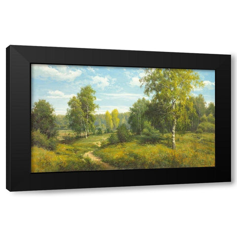 SUMMER WAY Black Modern Wood Framed Art Print with Double Matting by Priscepa, Igor