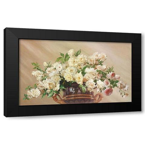 WHITE ROSES Black Modern Wood Framed Art Print by Buzin, Igor